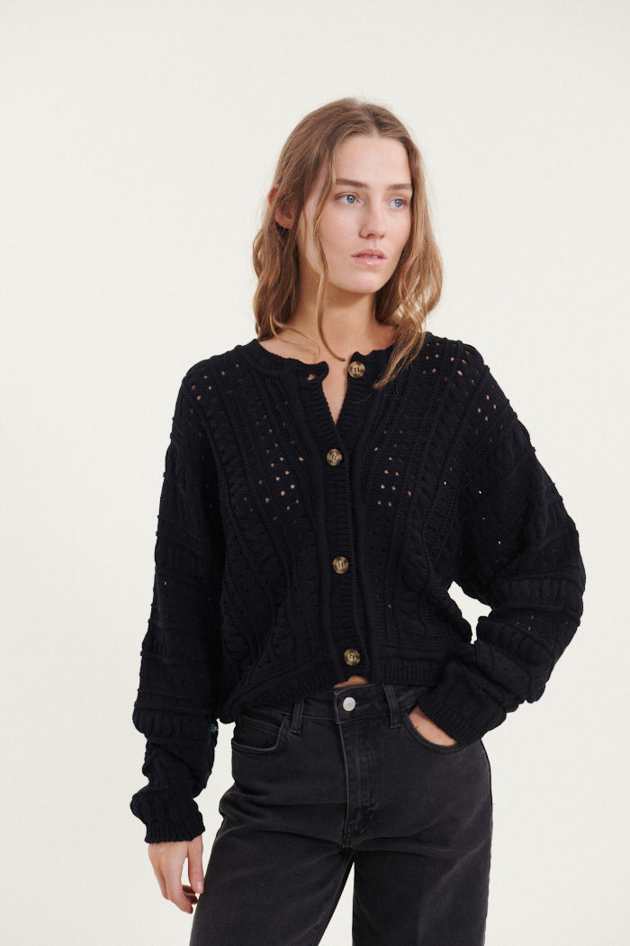Basic Apparel Winie Cardigan Cardigans 001 Black